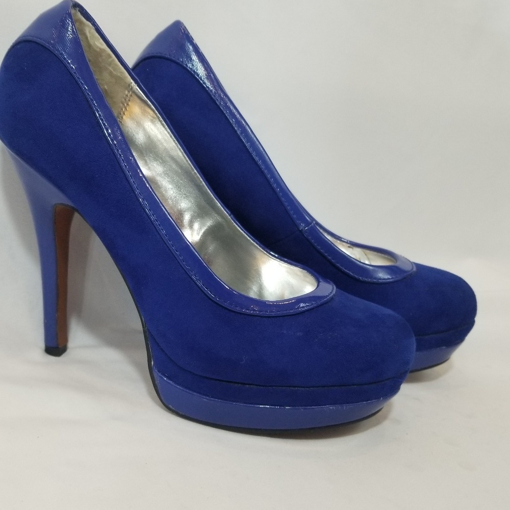 Blue Suede and Patent :eather Baby Phat Pumps 6.5